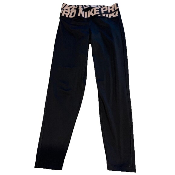 Nike Pro Intertwist Leggings Womens S Black Crossover Band Dri Fit Running Gym - Picture 1 of 7